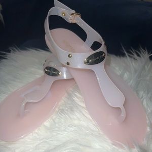 Blush Pink Michael Kors jelly sandals.